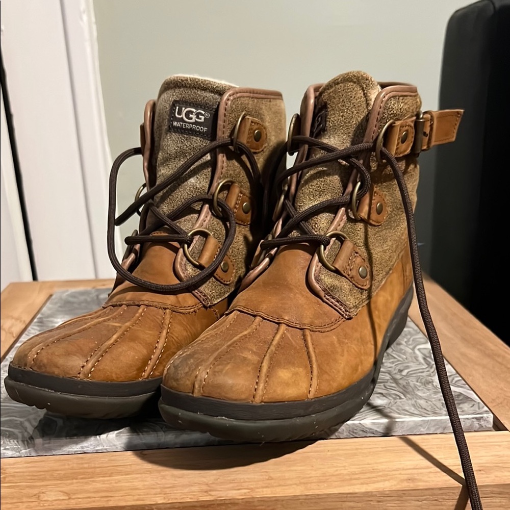 UGG Tan and Brown Waterproof Boots